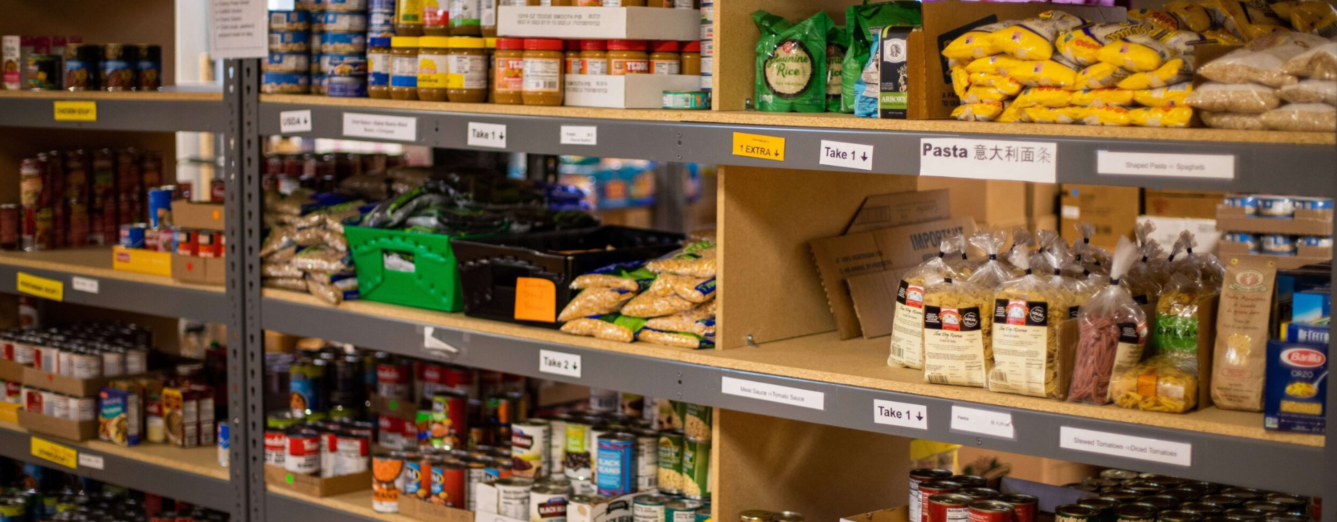 Well-stocked pantry shelves at Bremerton Foodline